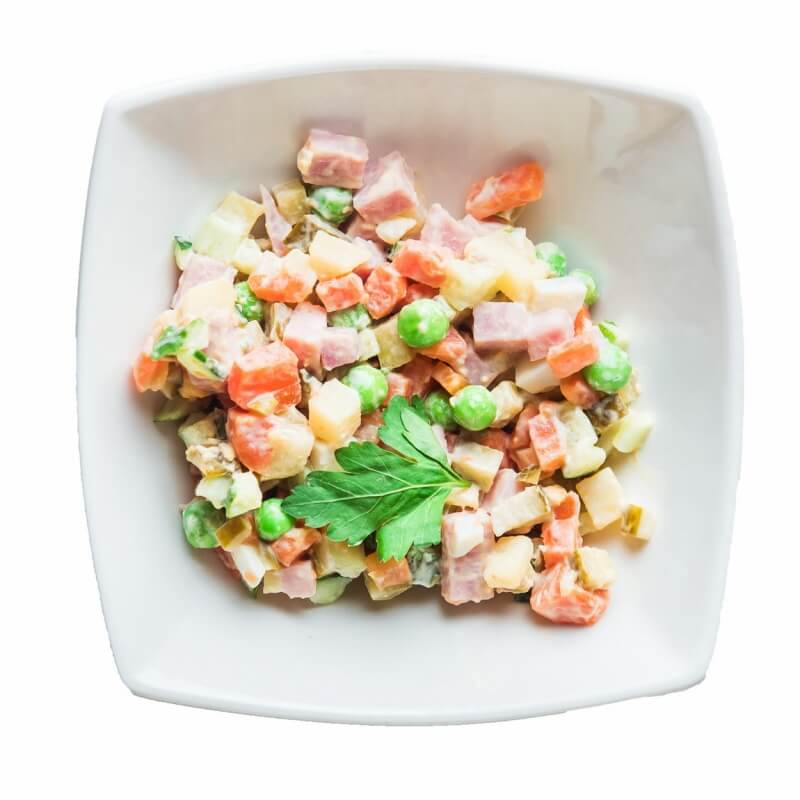 Оливье с ветчиной ланч