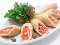 Блинчики с семгой