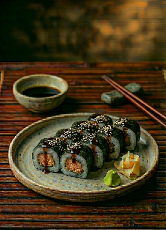 Маки с копченым лососем