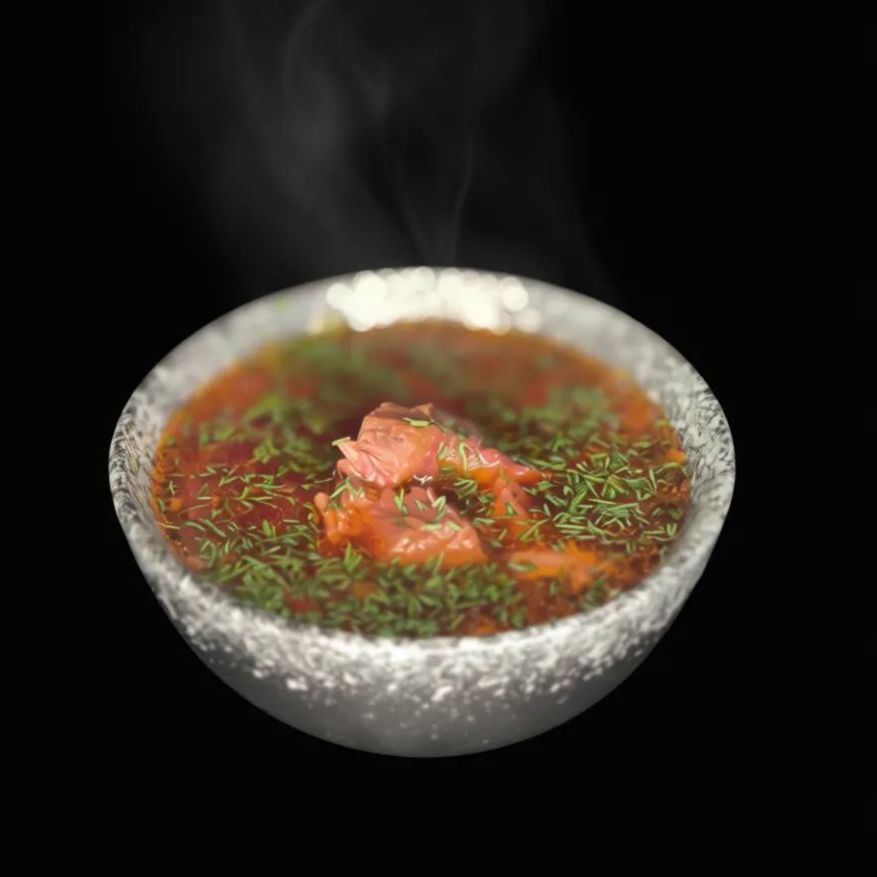 Борщ с говядиной (подается со сметаной)