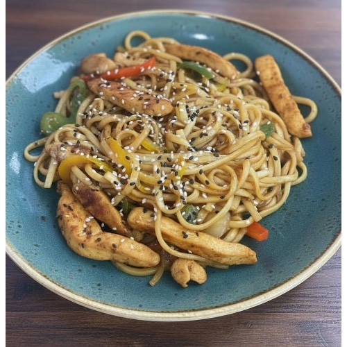 Вок курица с овощами