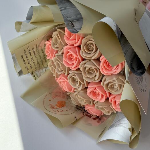 Букет из шоколадных цветов "Карамель"