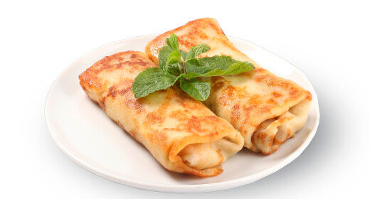 Блинчики с беконом и сыром
