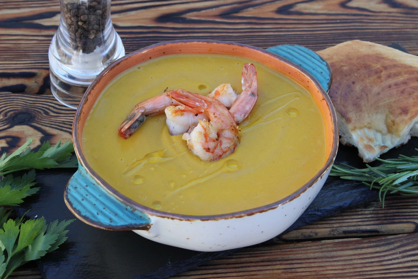 Крем-суп из печёной тыквы