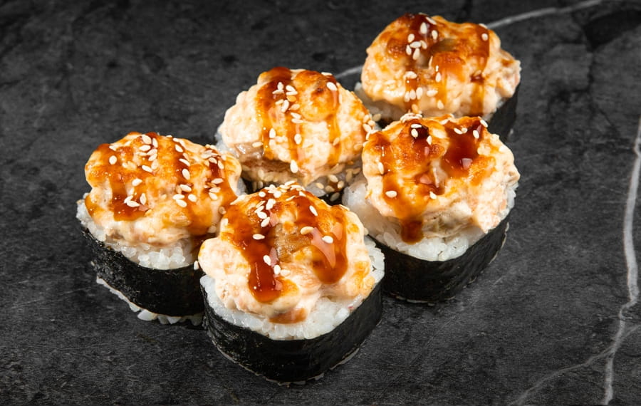 Биг чесночный с лососем