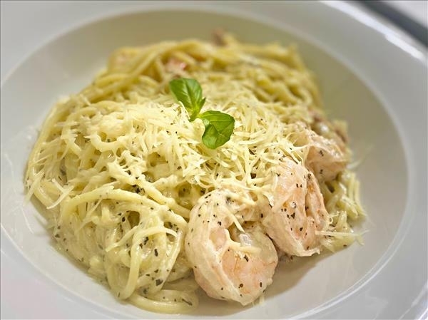 Спагетти с креветками