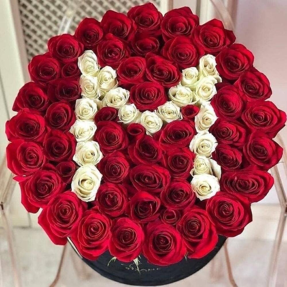 Корзина красных роз 