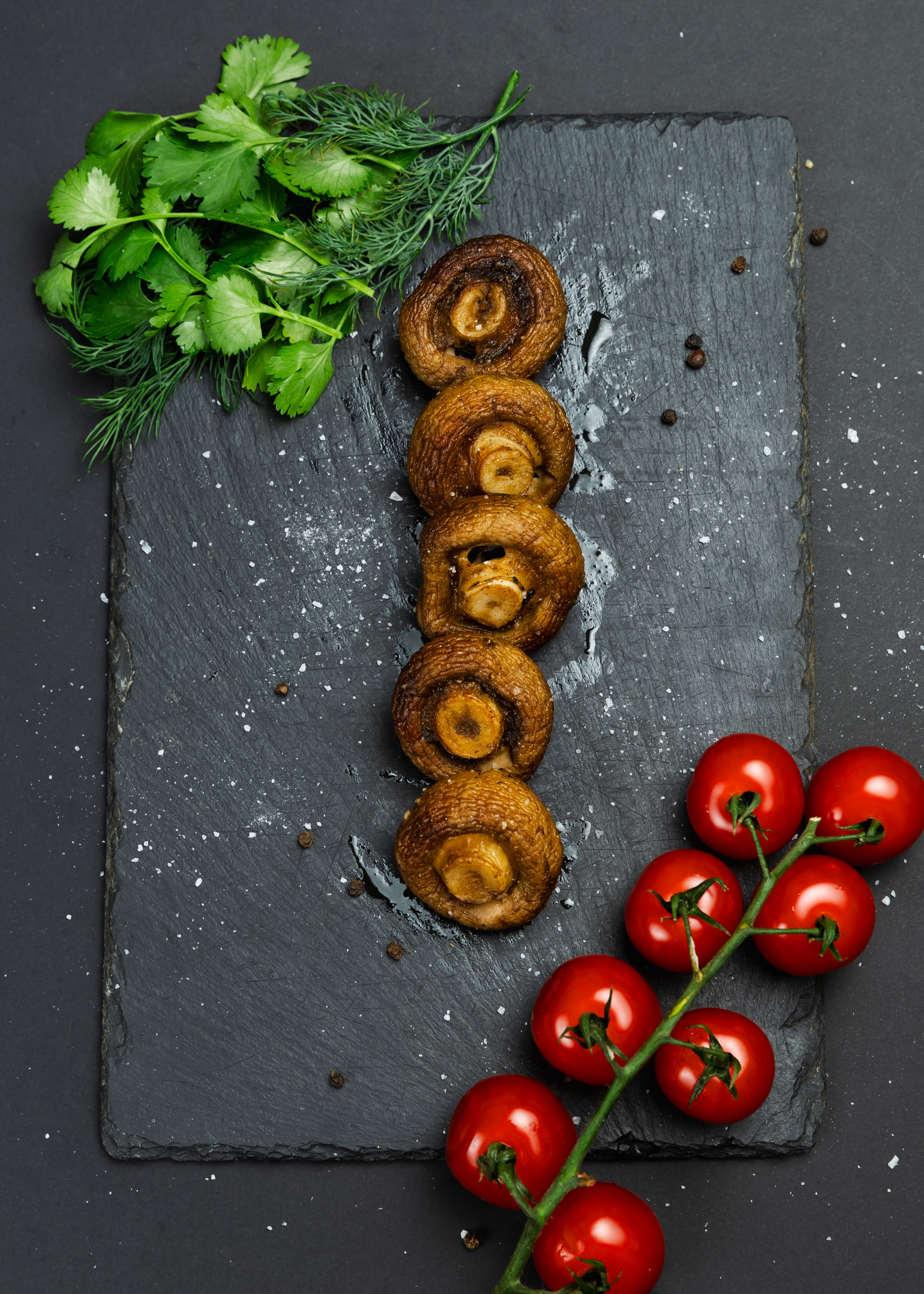 Грибы на мангале