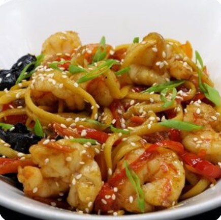 Wok лапша креветка