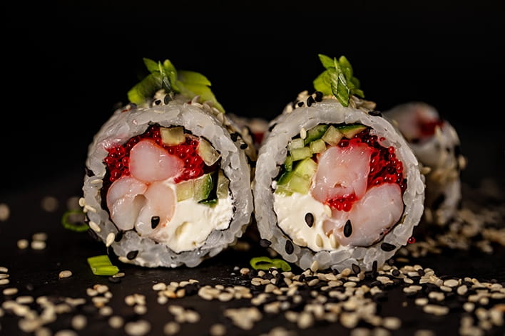 Seven ролл с креветкой