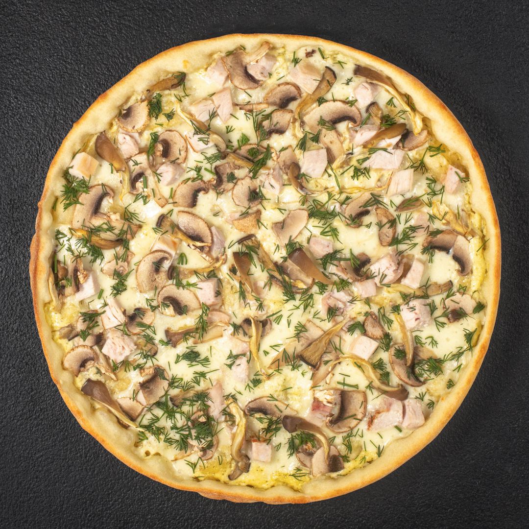 Пицца грибная с цыплёнком 24 см