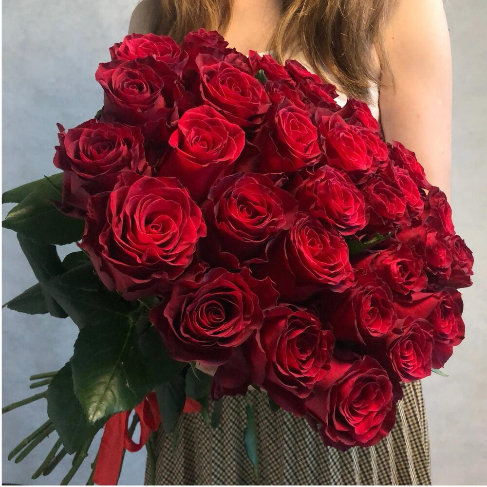 31 красная роза 70см