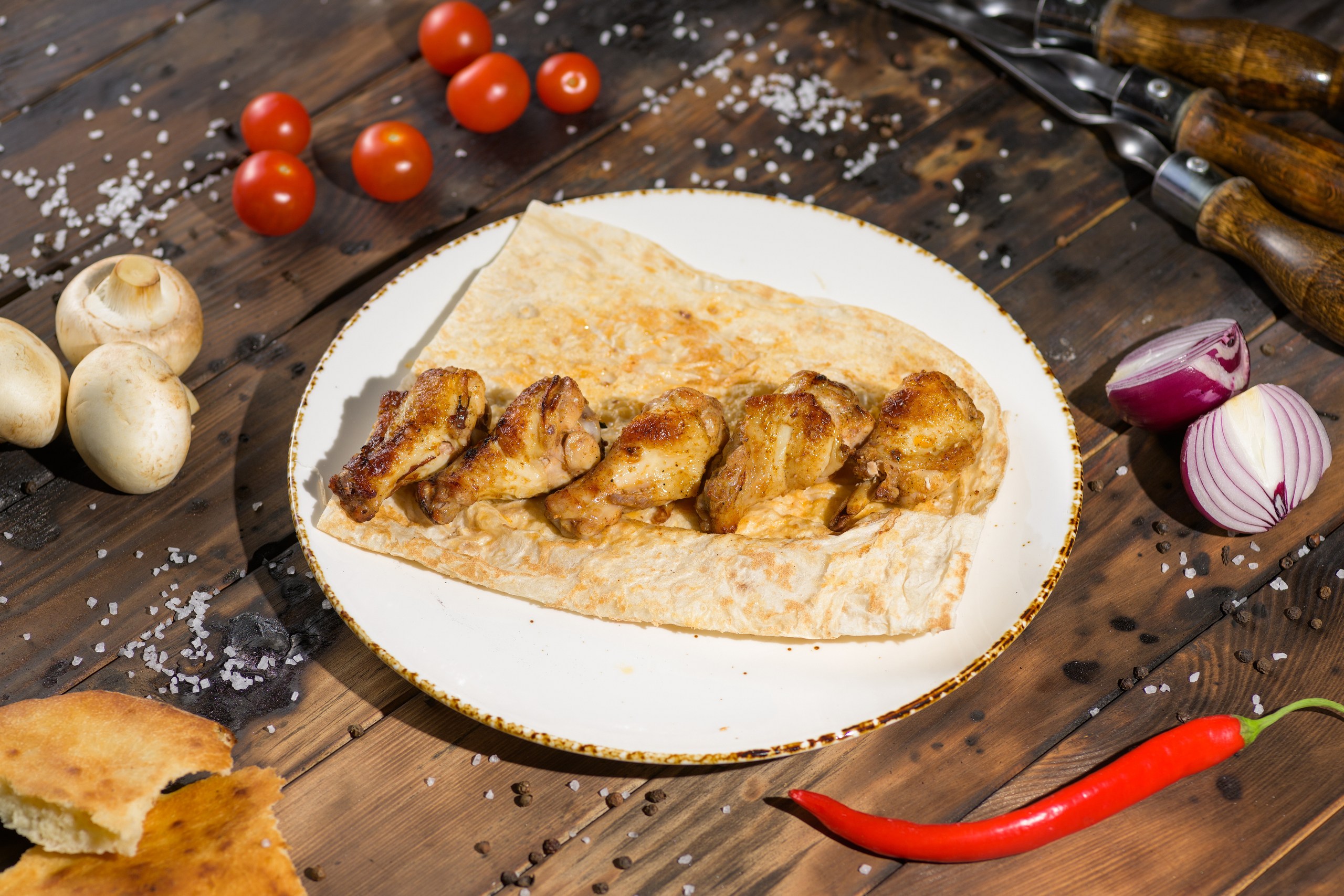 ШАШЛЫК ИЗ КУРИНЫХ КРЫЛЬЕВ