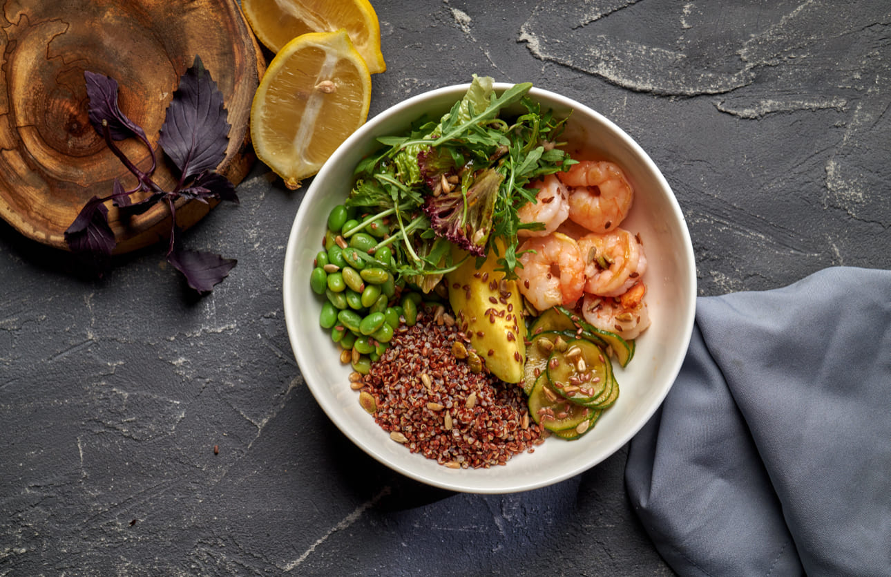 Боул с креветками