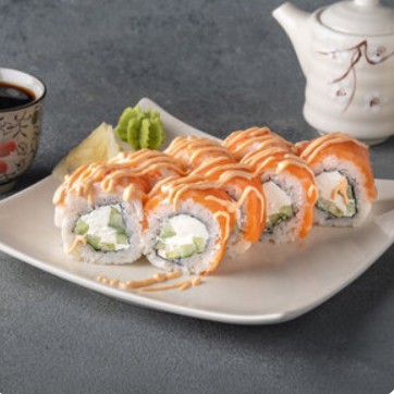 Филадельфия эби под спайси-соусом