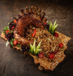 Корона из телятины с ачаром и грибами / Veal crown