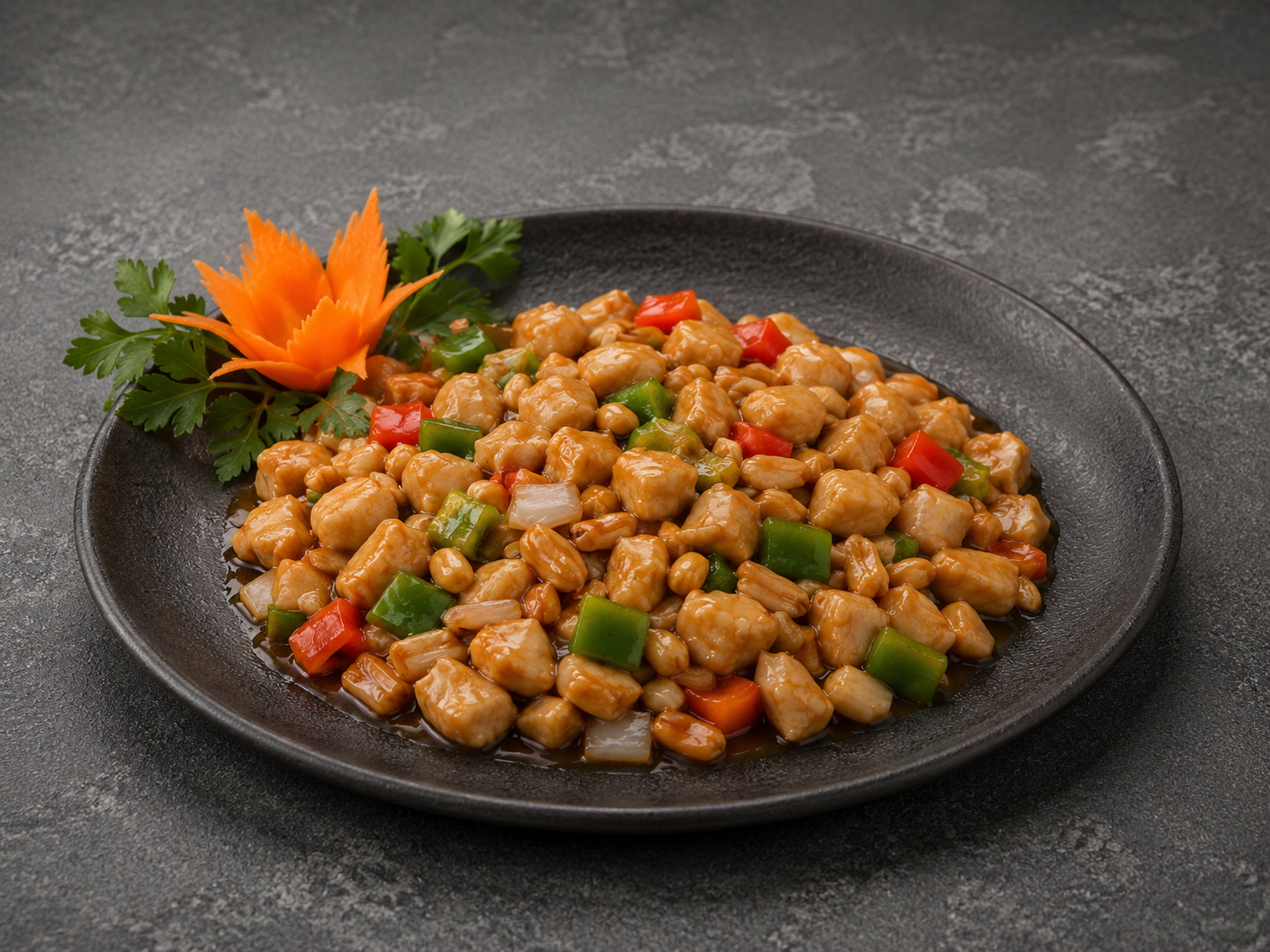 ЖАРЕНЫЕ КУРИНЫЕ ГРУДКИ С ОВОЩАМИ И АРАХИСОМ