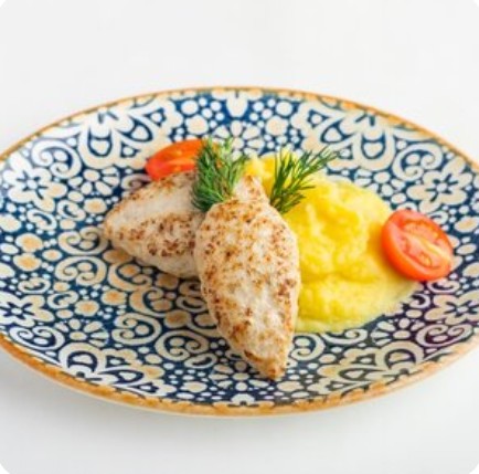 Котлетки куриные с картофельным пюре