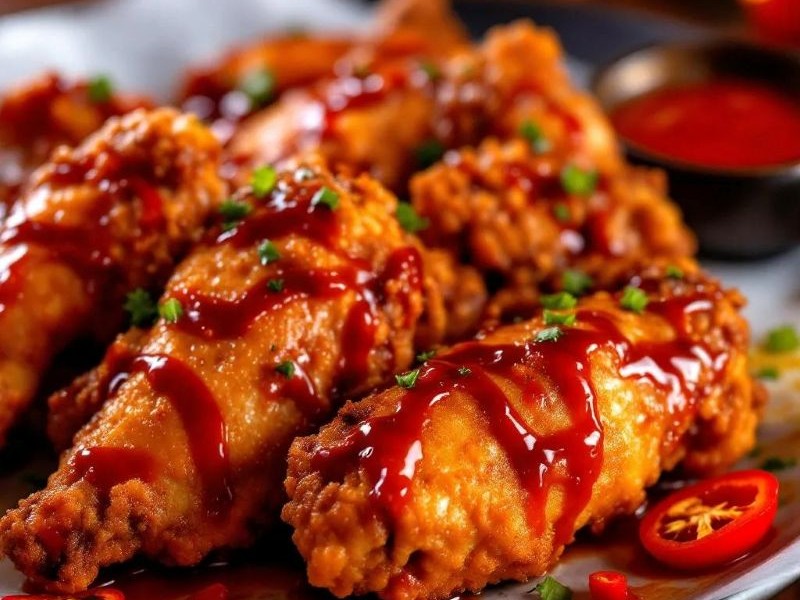Крылья kfc с острым соусом кимчи