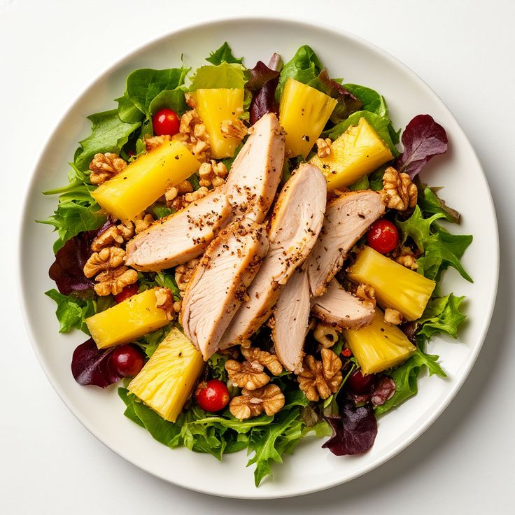 Салат с курицей и ананасами 