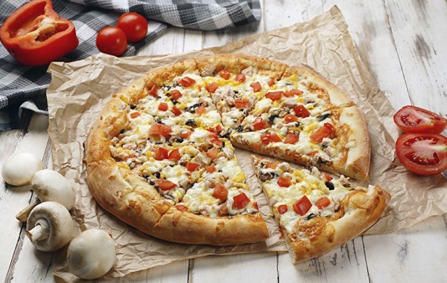 PAPA PIZZA с курицей и грибами