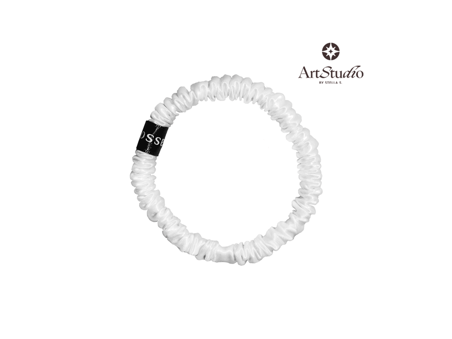 Шелковая резинка для волос Assoro белая