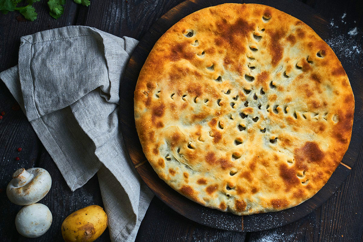 Пирог с картошкой и грибами стандартный