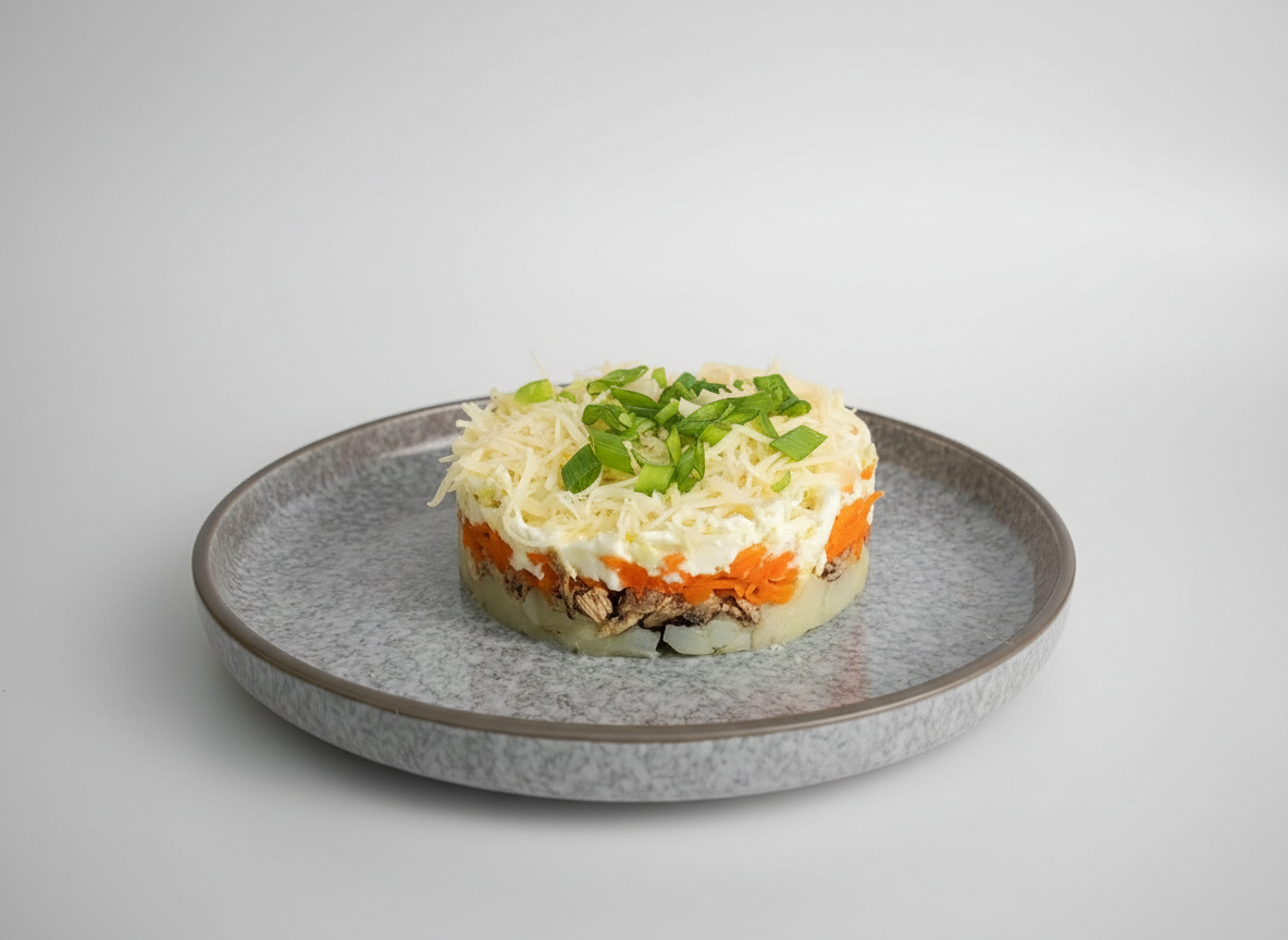 Мимоза с сайрой