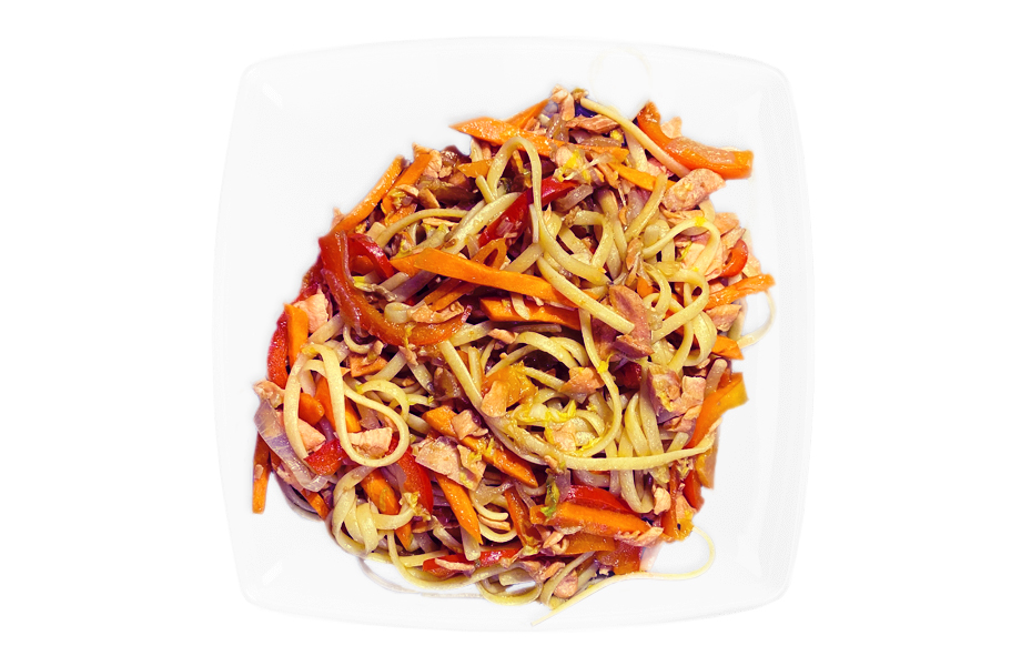 Лапша Удон с лососем