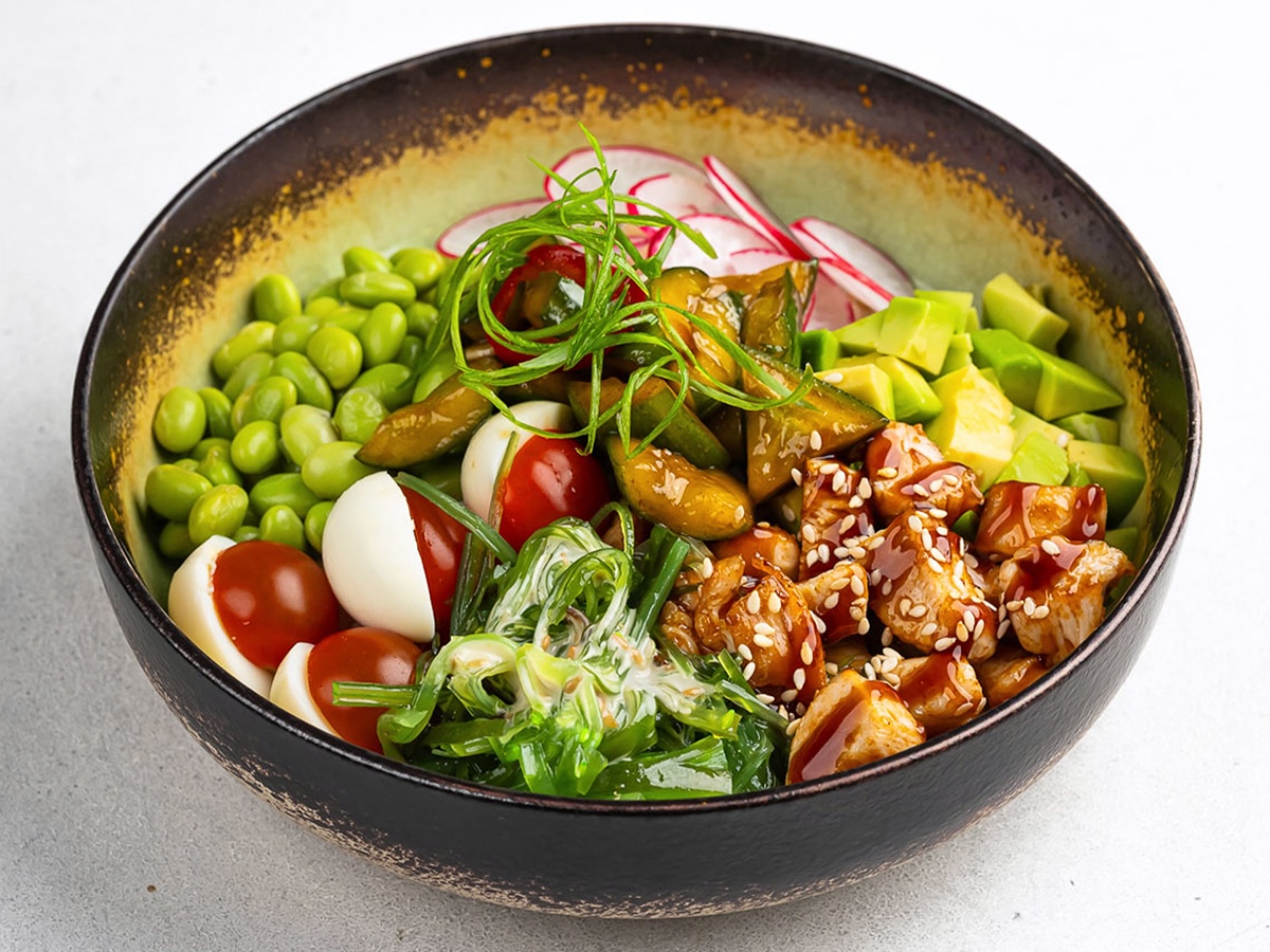 Поке с курицей терияки