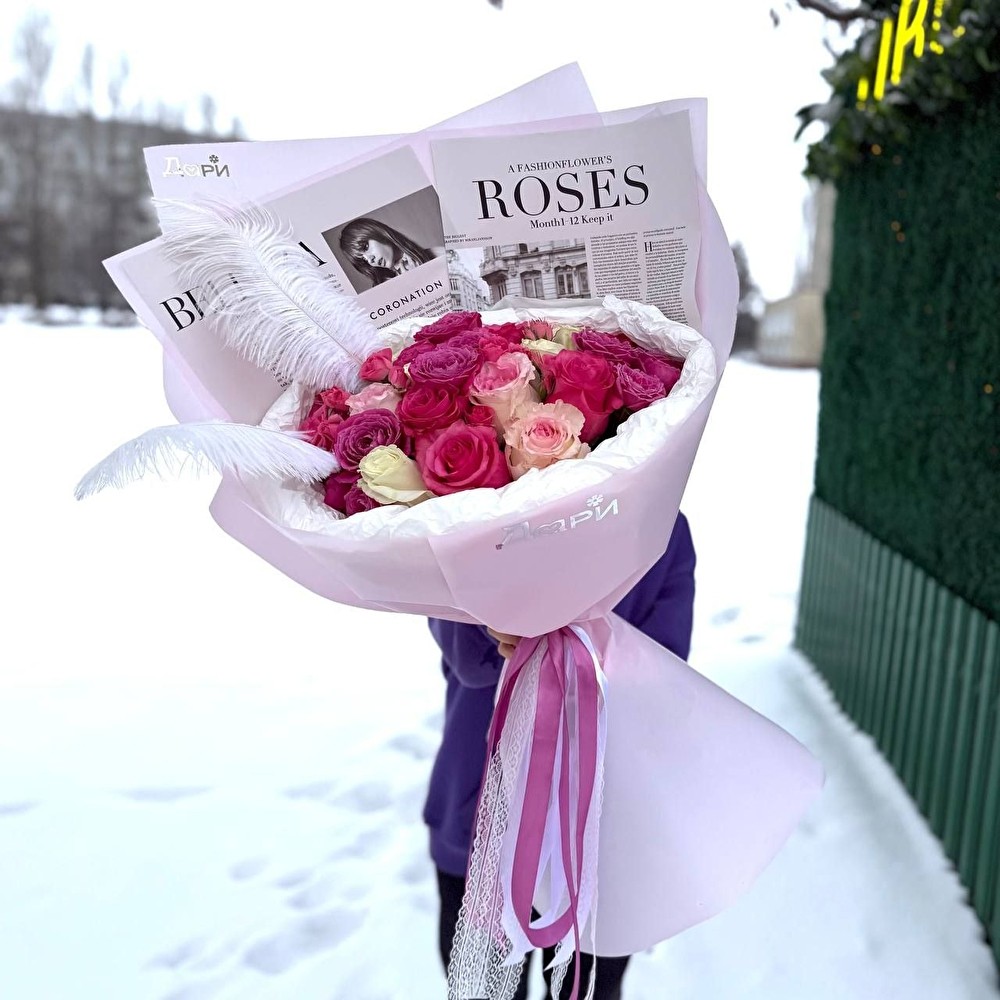 №109 Микс из роз в авторской упаковке