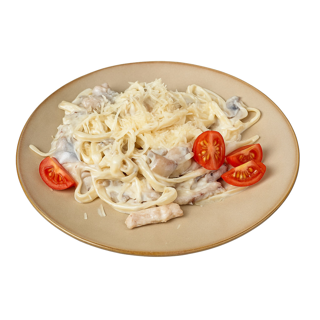 Паста с курицей и грибами