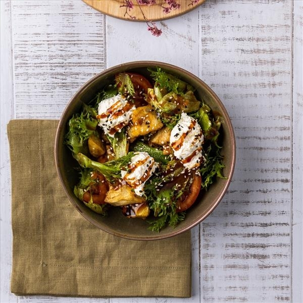 Салат с баклажанами и творожным сыром