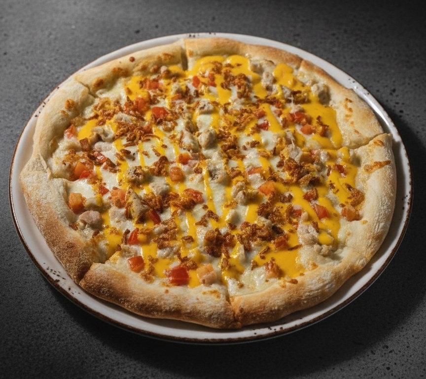 Пицца Сырный цыпленок с чесночным соусом