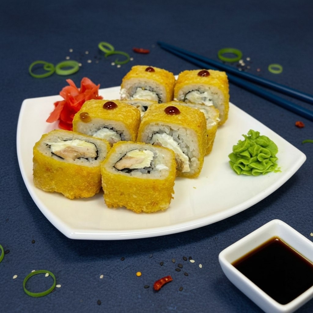 Жареный ролл цезарь