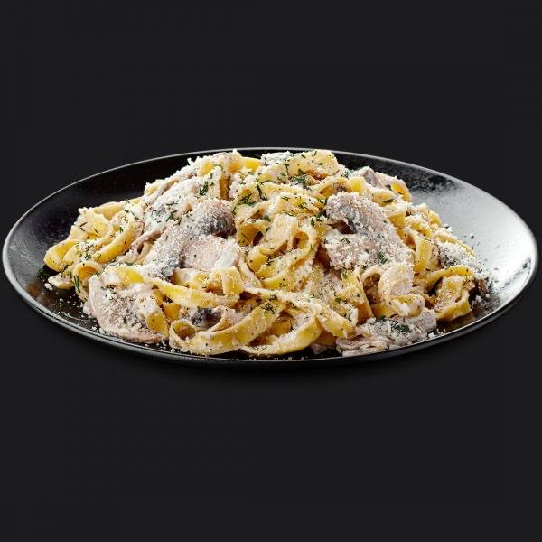 Паста курица с грибами 