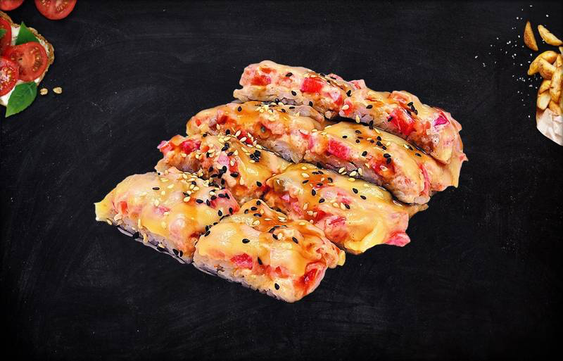 Суси пицца с лососем и угрем