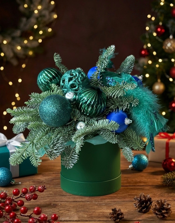 Новогодняя композиция зеленая 
