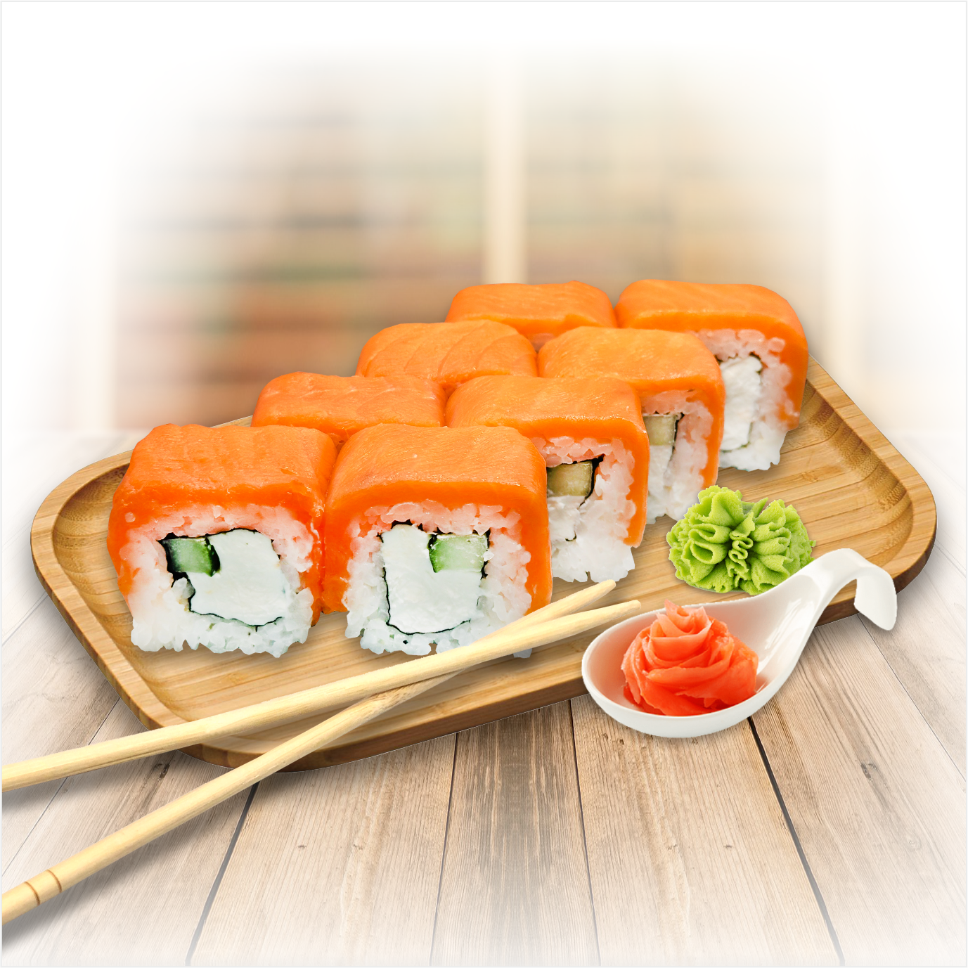 Ролл Филадельфия с огурцом 8шт