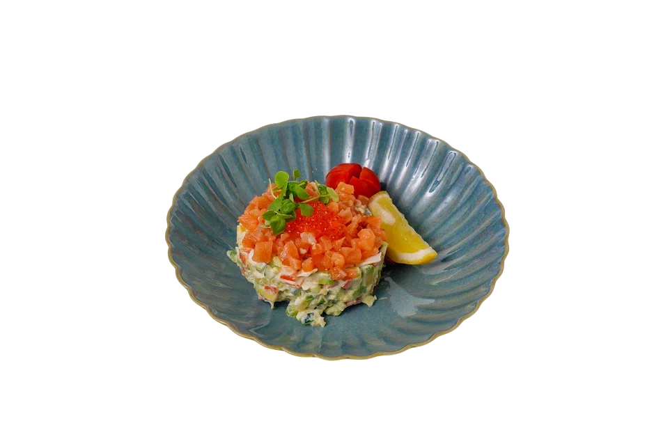 Салат с сёмгой и авокадо в стиле "Оливье"