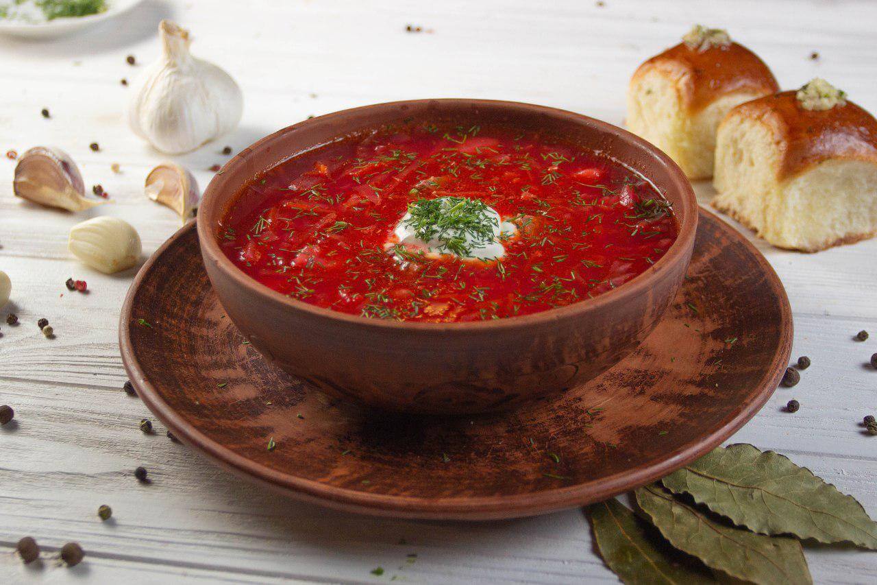 Фирменный Борщ с мясом и овощами