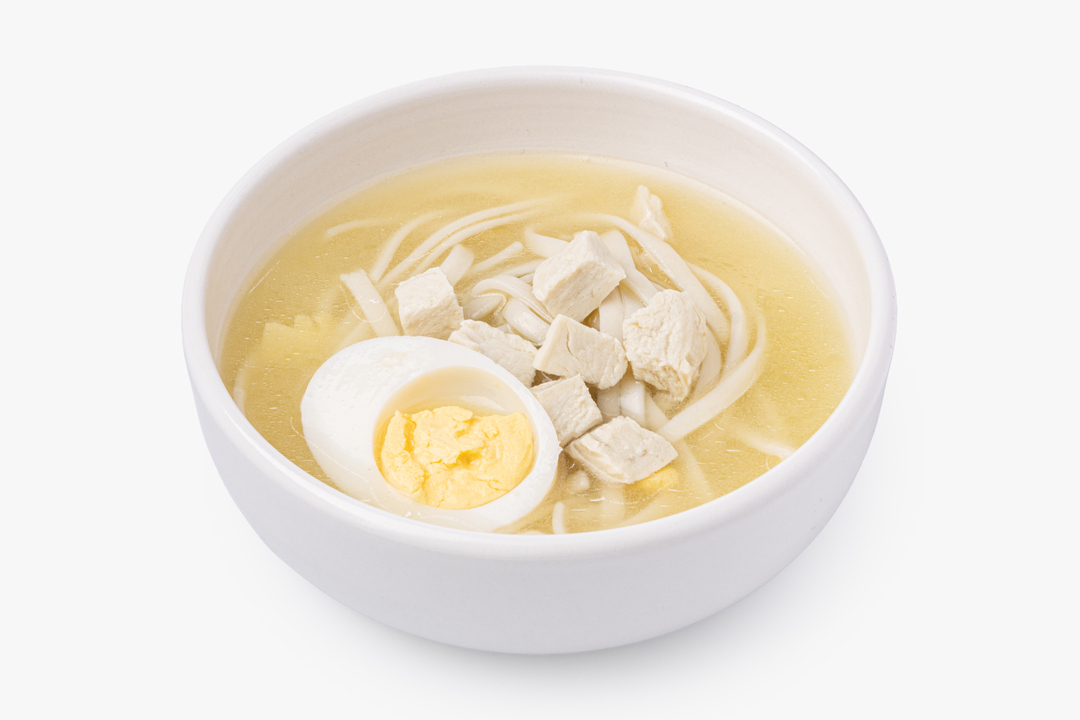 Суп куриный с лапшой и яйцом