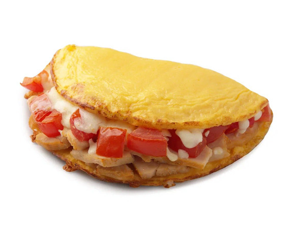 Омлет с курицeй и томатами