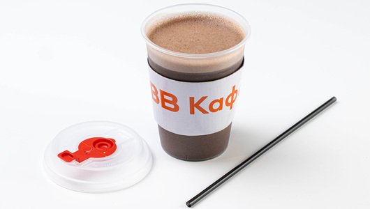Какао 0,3 на банановом напитке, кафе