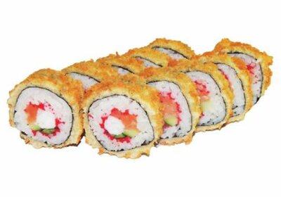 Жаренный с креветкой и лососем