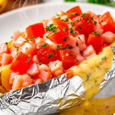 Запеченная картошка с наполнителем "Красное море"