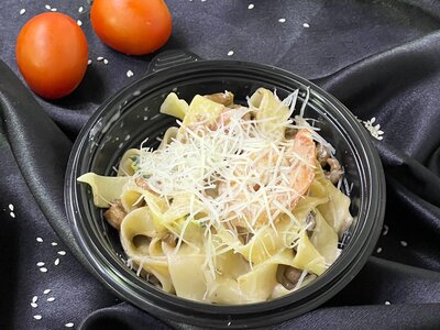 Феттуччине с морепродуктами