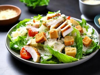 Салат Цезарь с курицей