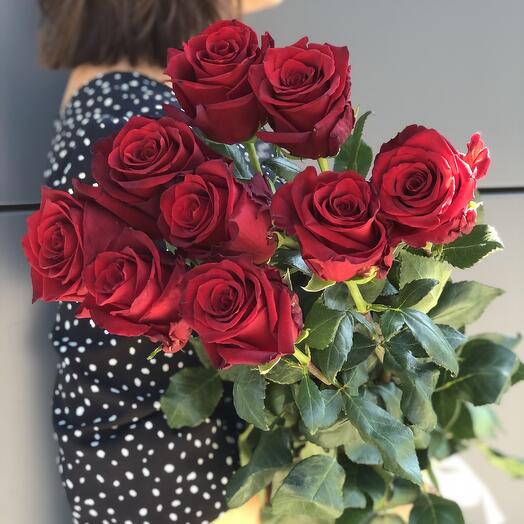 Букет Красных роз 60 см 9 шт