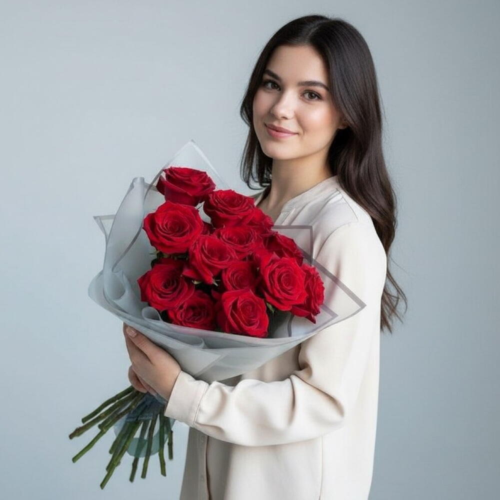 Букет из 15 красных роз